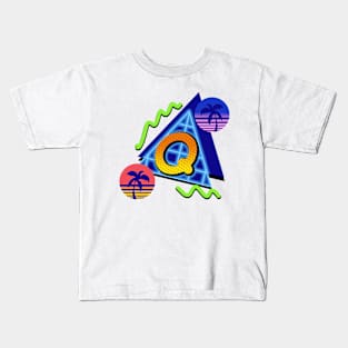 Initial Letter Q - 80s Synth Kids T-Shirt